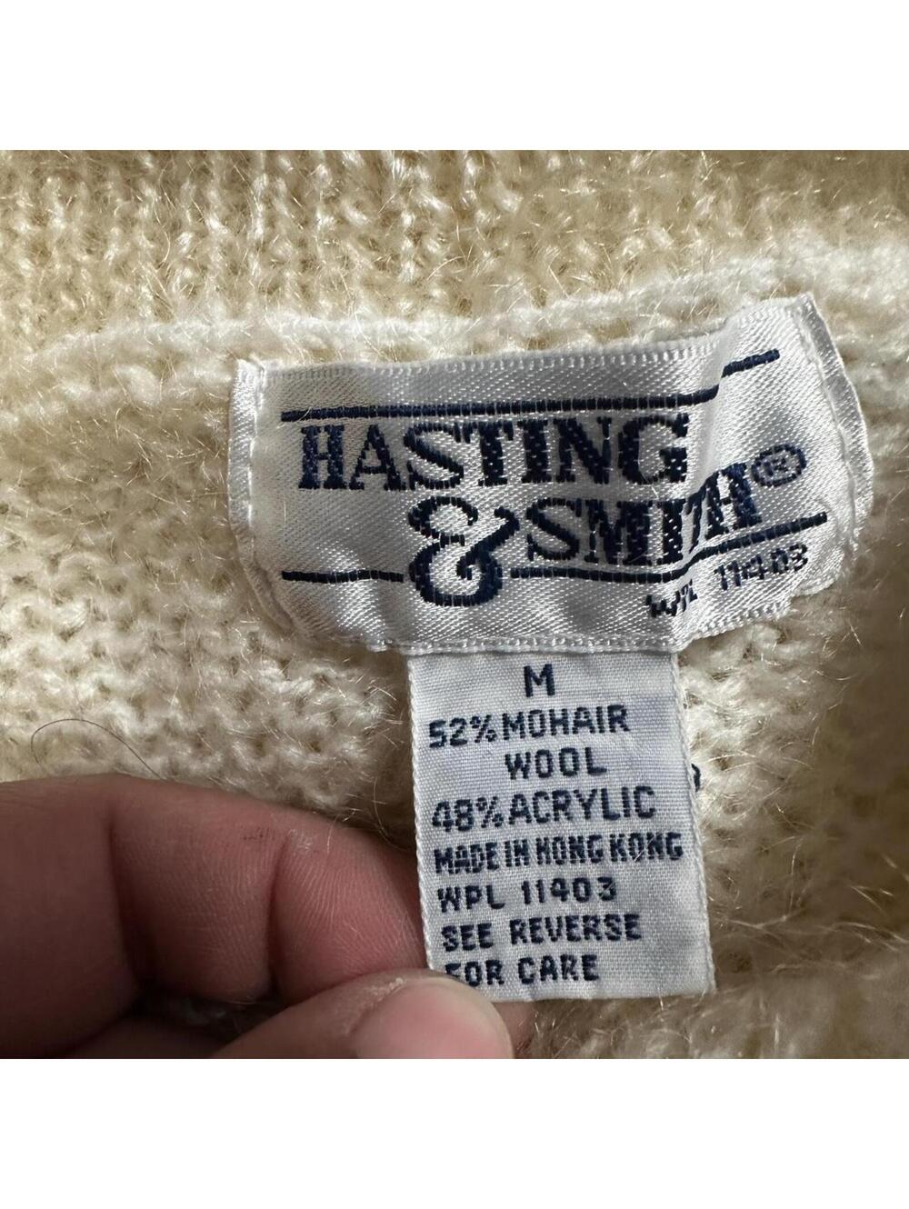 Vintage Cream Colored Mohair Sweater Size M - Picture 2 of 6